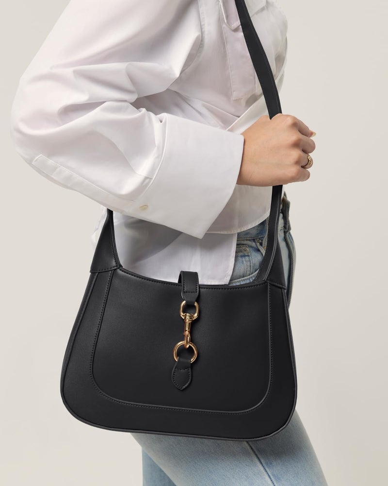 Apryl Shoulder Bag for Women - Small Shoulder Purses - Top Handle Structured Handbags - Adjustable Strap Vegan Leather - Image 5